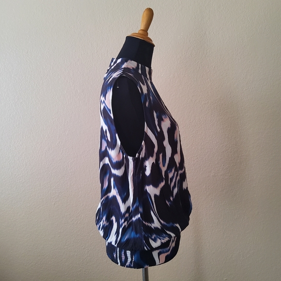 Liverpool Keyhole Cutout Multicolor Print Halter Tank Top Size M Blue New - Picture 5 of 11